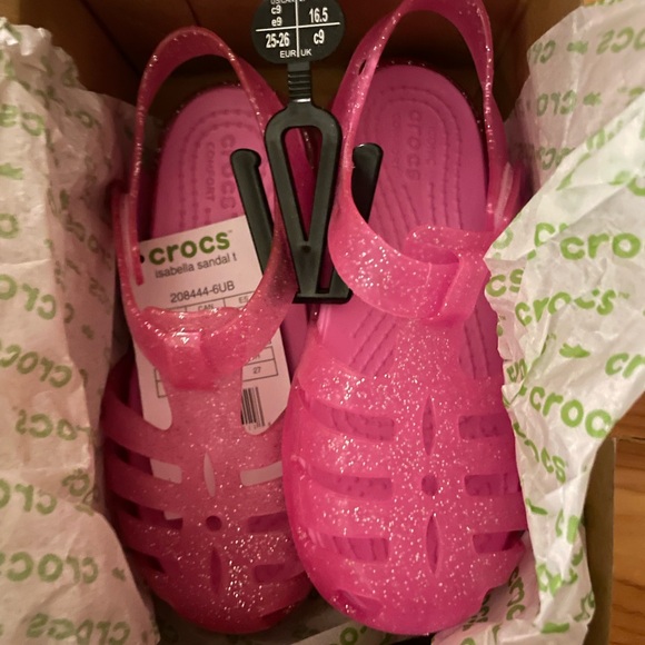 Jelly, pink Crocs Child Isabella Sandal nwt - Picture 9 of 11